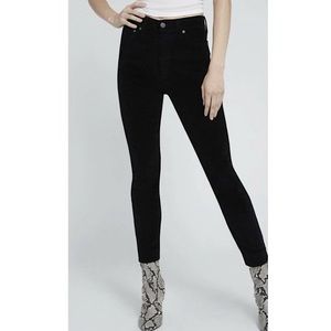 Alice and Olivia Good High Rise Ankle Skinny Black Corduroy –– NWT